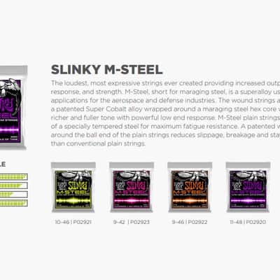 Hybrid Slinky M-Steel Electric Guitar Strings 9-46 Gauge Maraging-Stl Hex-Core Super Cobalt Alloy Wound Set Ultra High-OP/Fatigue-Resistant image 4