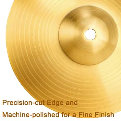 2 Pieces 8-Inch Splash Cymbal Classic Drums Cymbals Percussion Instrument Golden Practice Drum Cymbal for Drum Set image 6