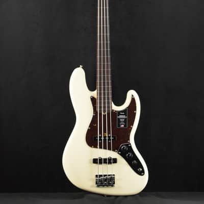 Mint Fender American Professional II Jazz Bass Fretless Olympic White Rosewood Fingerboard image 2
