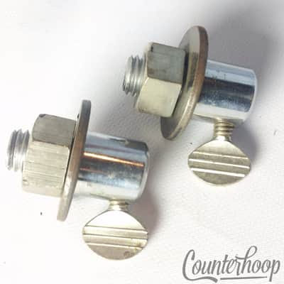 *Leedy&Ludwig Bass Drum Disappearing Spur Mounts Receivers 2x Set Chrome Vintage image 1