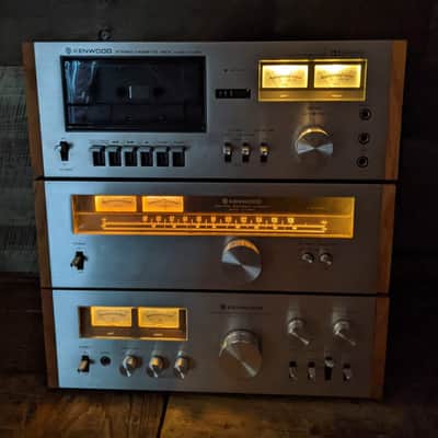 3 Pc. Kenwood Stereo System With Custom Wood Side Panels - KA-5700, KT-5500, KX-530 - See Description image 4