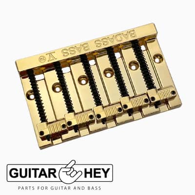NEW Leo Quan® Badass V™ Bass Bridge for 5-string Fender P/Jazz Bass® - GOLD image 2