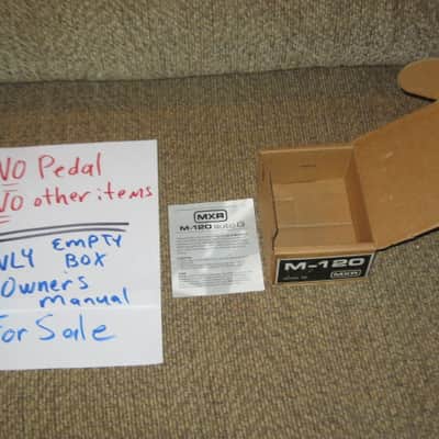 used MXR EMPTY Box and original Owner's Manual ONLY for Auto Q M120 pedal (NO pedal / NO other paperwork) late 1990s / early 2000s - BOX: brown cardboard // Owner's Manual: gloss quality paper image 1