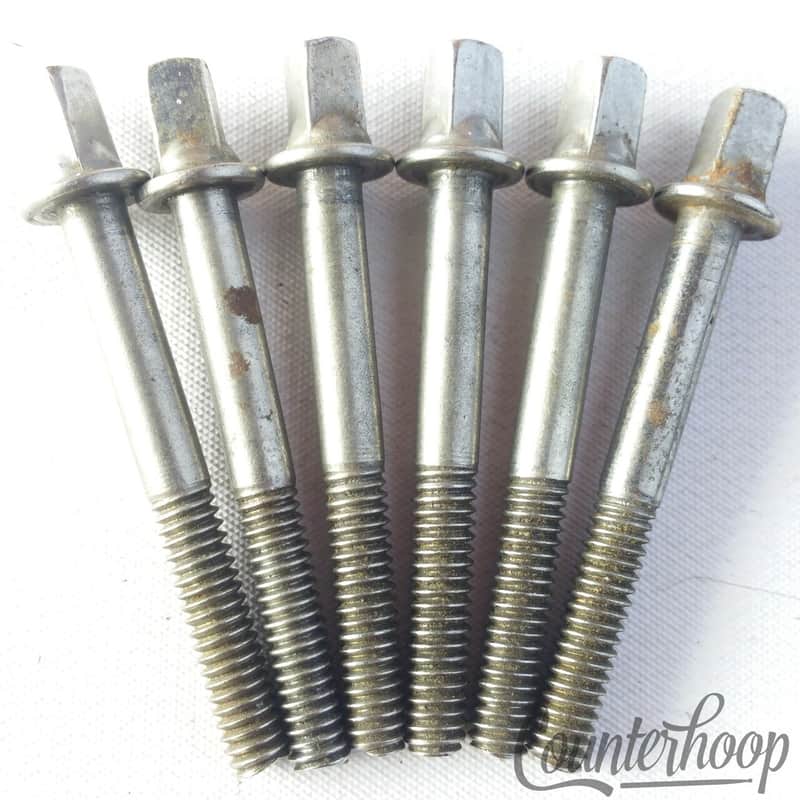 Ludwig-Copy 6x 1 3/4"Tension T-Rods"Square-Top" Chrome Japan 60s Snare/Tom Drum image 1