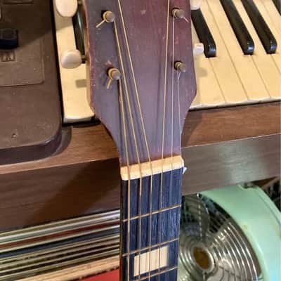 Silvertone s64-h Acoustic Guitar circa 1960s - Sunburst seen better days image 7