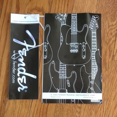 Vintage Fender Electric Guitar Strat Manual 2002 Black + Original Bumper Sticker image 2