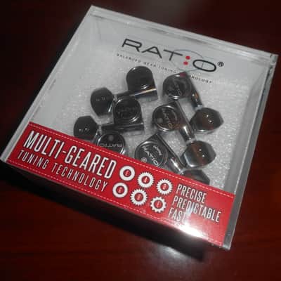 Graph Tech PRN-2721-C0 Ratio-Tuned 2-Pin Mini Contemporary Electric Guitar Tuning Machine Heads - 6