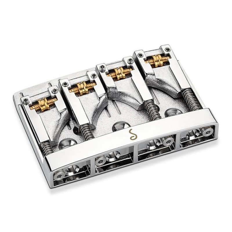 Schaller #467 Bass Bridge, Roller Saddles, Adjustable Spacing - CHROME image 1