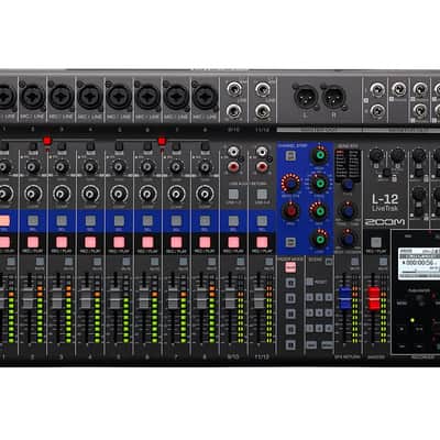 Zoom LiveTrak L-12 Digital Mixer & Multitrack Recorder, for Music, Podcasting, and More, 12-Input/ 14-Channel SD Recorder, 14-in/4-out USB Audio Interface, 5 Powered Headphone Outputs image 1