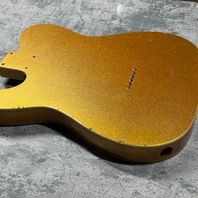 Real Life Relics 69 Thinline Tele® Telecaster® Body Double Bound Semi Hollow Aged Gold Flake Sparkle image 7