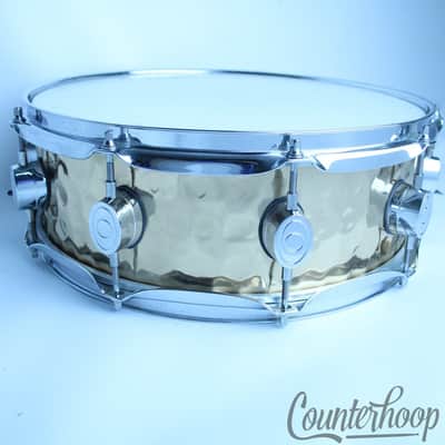 Pacific PDP/DW Hammered Bronze Shell Snare Drum 14x5" 10-Lug Triple-Flanged Rims image 4