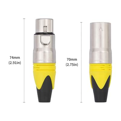 12-Piece 3 Pin Xlr Solder Type Connector - 6 Male And 6 Female Plug Connector,Microphone Audio Socket, Zinc Alloy Shell,Copper Needle Gold Plated Connector High Conductivity image 6