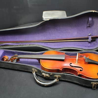 A Beautiful Antique U.S.A. Made Antonius Stradivarius Full Size 4/4 Violin, Bow & Case Ready to Play # 13 V image 1