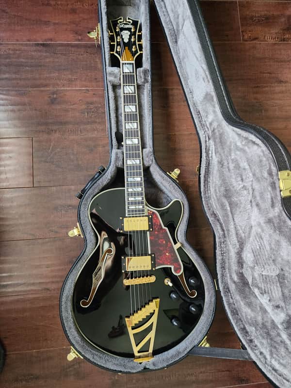 D'Angelico Excel EX-SS Semi-Hollow with Stairstep Tailpiece, Pau Ferro Fretboard 2021 - Present - Solid Black image 1