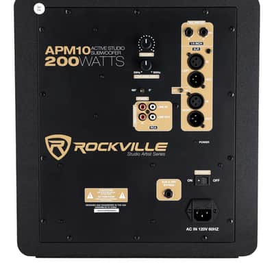 Rockville APM10D Dark Wood 10" 400w Powered Studio Subwoofer Pro Reference Sub image 4