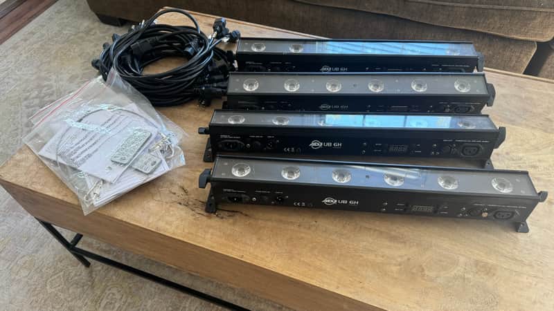 FOUR!!! American DJ UB-6H Professional Indoor 1/2 Meter Linear HEX LED Lighting Bar 2010s - Black image 1