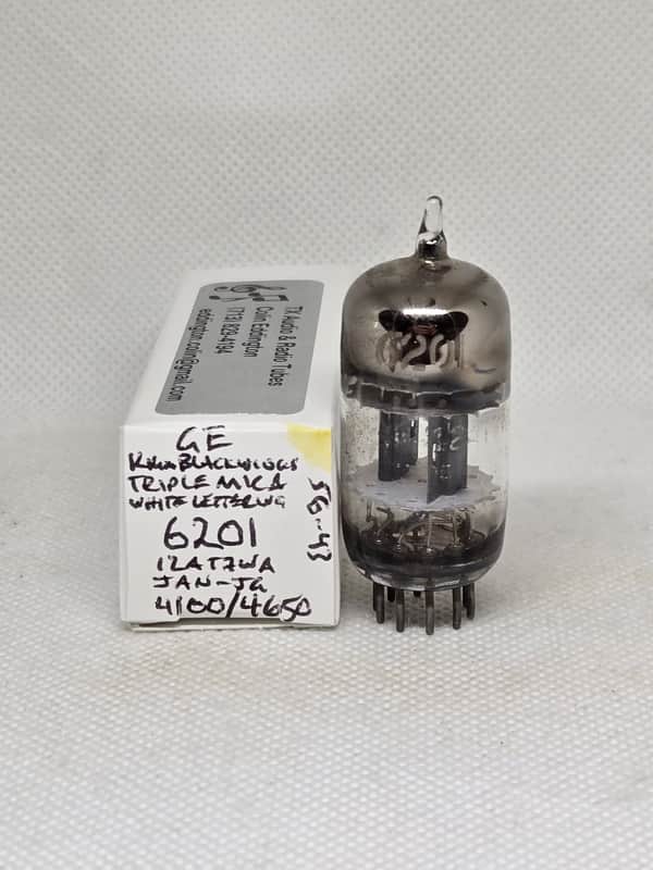 GE JAN 6201 Black Plate Triple Mica Balanced Single NOS 12AT7 E81CC ECC81 12AT7WA 12AT7WB 12AT7WC image 1