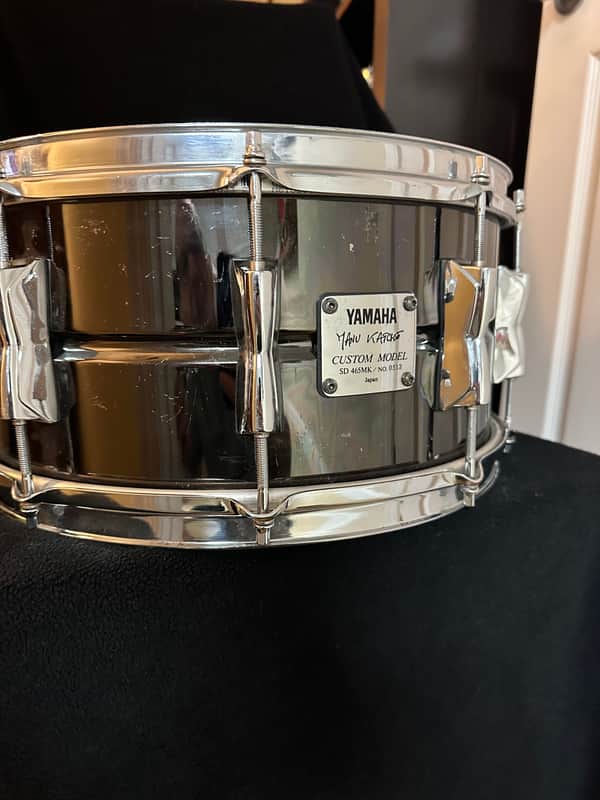 Yamaha 6.5x14 Manu Katche Signature Snare Drum 1990’s - Black Nickel image 1