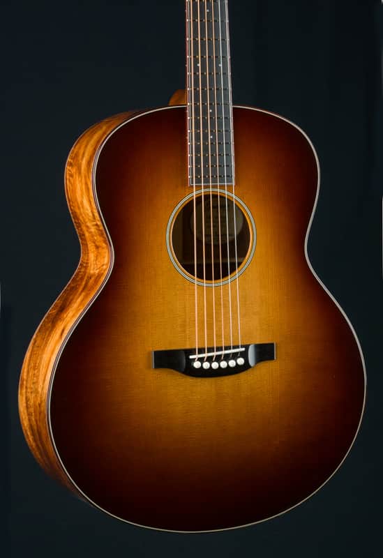 Bourgeois DBJ Figured Koa and Aged Tone Adirondack Spruce Sunburst Custom NEW - Sunburst image 1