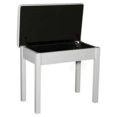 On-Stage KB300 Furniture-Style Flip-Top Piano Bench - White -O image 2