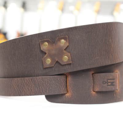 LM Products Guitar Strap Leather Guitar Strap  Brown Viking God of War VK-3 BR *Free Shipping in the USA* image 1