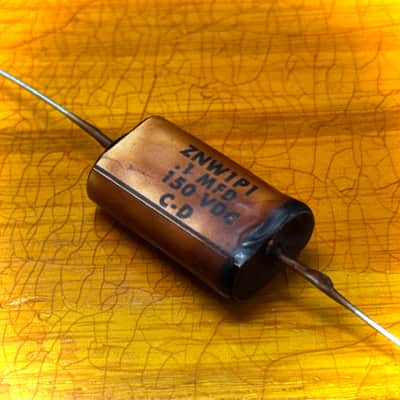 Reproduction Fender Blackguard Telecaster Stratocaster 1952 - 1958 phone book capacitor cap .1 150v p bass esquire tone control plate phonebook for pots image 2