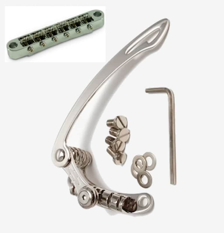 Duesenberg/Goldo Chrome Les Trem II,  Lefty BoltOn W/ Flat Arm & Allparts Roller Bridge Combo 4 Stop tail guitars image 1
