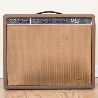 1963 Fender Deluxe Brownface Vintage Pre-CBS Tube Guitar Amp 1x12 w/ Oxford 12K5 image 2