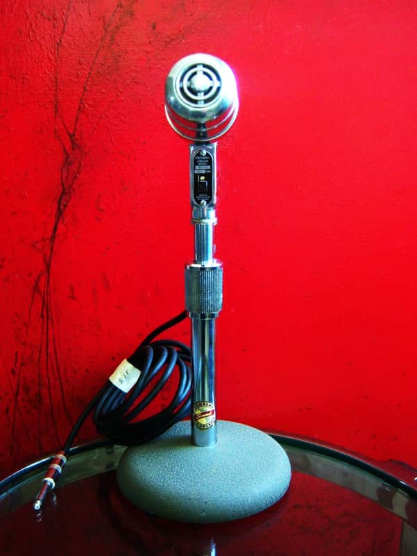 Vintage 1950's Stromberg Carlson MD-37CS dynamic microphone / Electro Voice 630 variant Hi Z harp mic w cable & stand image 1