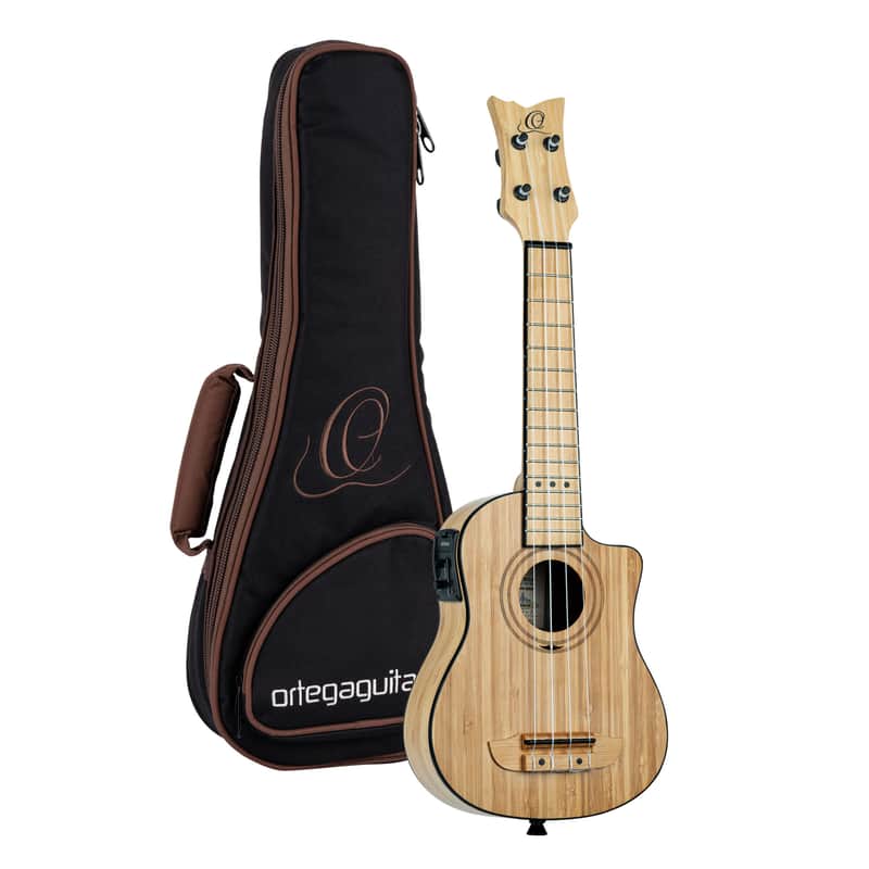 Ortega RUNAB-SO Bamboo Series Solid Bamboo Top & Neck 4-String Soprano Acoustic-Electric Ukulele w/Gig Bag image 1