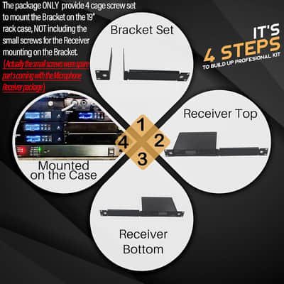 Bracket Kit fit for Sure QLXD4 Single Receiver Wireless System Mount on 1U Standard 19'' Rack Distribution image 2