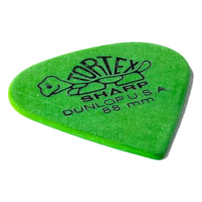 Dunlop Tortex Sharp 412 Picks 0.88" green x12 - Set of Picks image 5