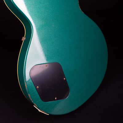 Gibson 1958 Les Paul Standard Murphy Lab Light Aged - Ebony Top / Metallic Sea Green Back! One Off image 12