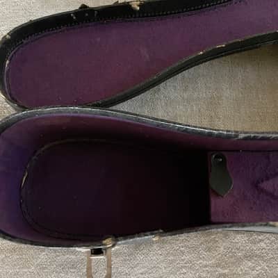 Vintage Geib Challenge Parlor Acoustic Guitar Case 1930's Faux Gator / Purple Interior Chicago USA image 3