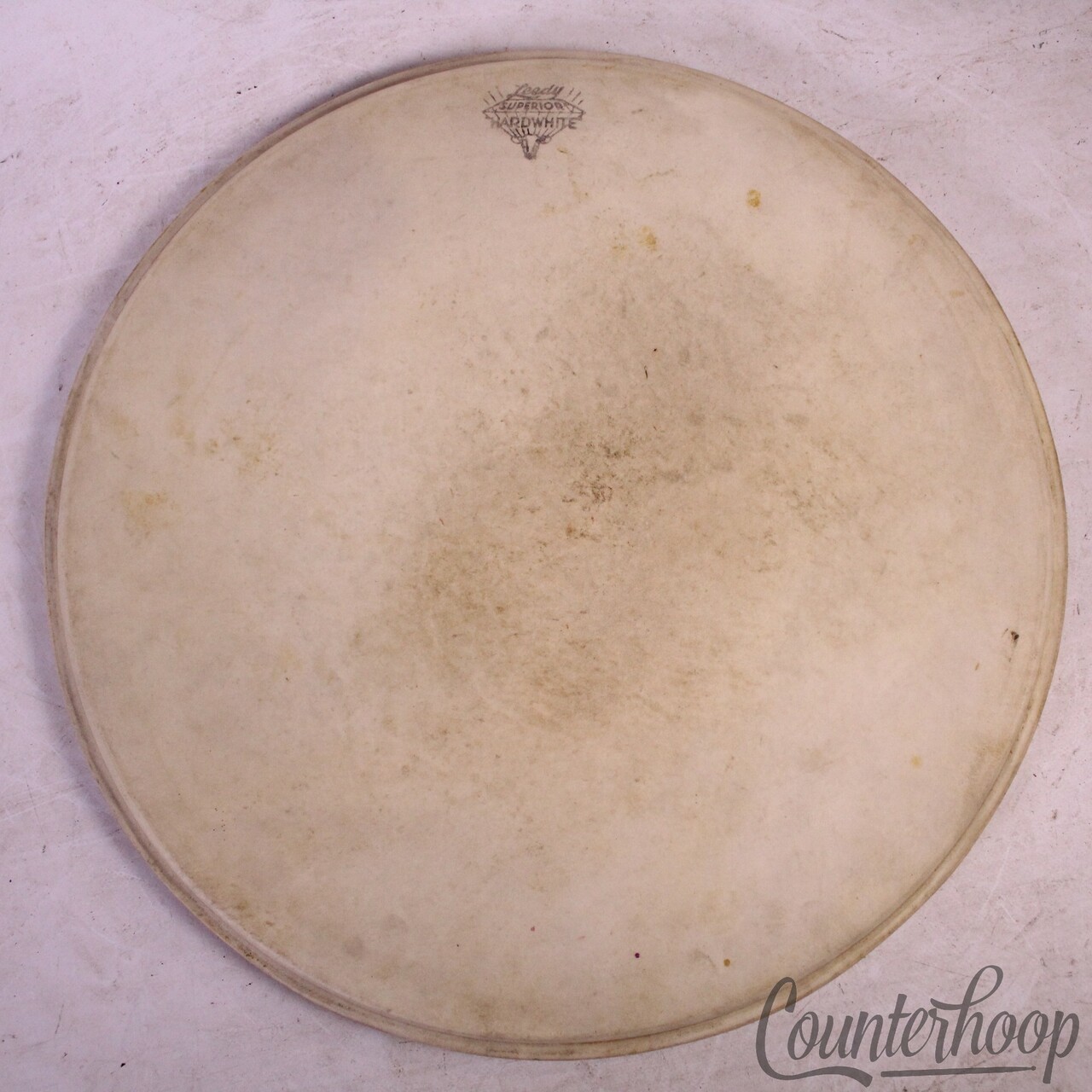 Leedy Superior Hardwhite Snare/Tom 15"Calf Skin Drum Batter Head Vintage 30s USA — main photograph