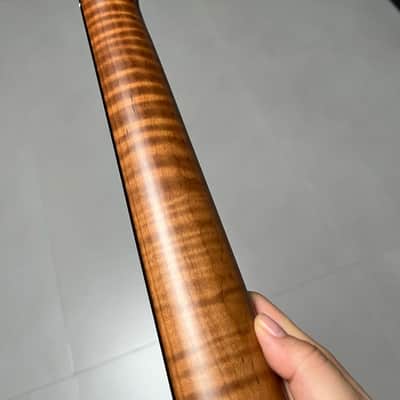 AAAAA Tele Ebony Fretboard Roasted flame Maple Electric Guitar Neck Radius 12inch Round stainless steel 22 frets hole 10mm Radius: 12 inches image 3