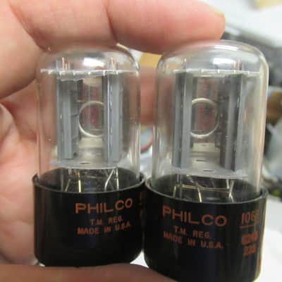 perfect match pair philco  RCA 6sn7 gtb 1950 image 4