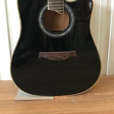 Black Folk Acoustic Guitar Body with Maple Wood Neck and Rosewood Fingerboard image 1