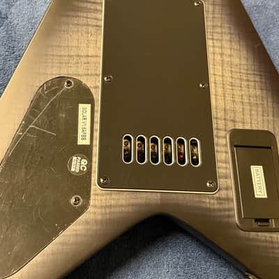 2021 Solar Guitars V1.6AFBB Flying V in Flame Black Burst with Gigbag image 20