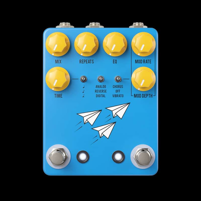 Mint JHS Flight Delay Guitar Effects Pedal - Analog Digital Reverse Delay - Blue image 1
