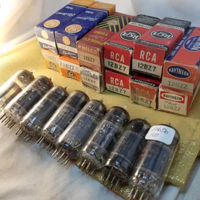 RCA etc. Matched Pair (2) 12BZ7 tNOS AT1000 TESTED Vacuum Tubes dual triode 1952-1968 image 1