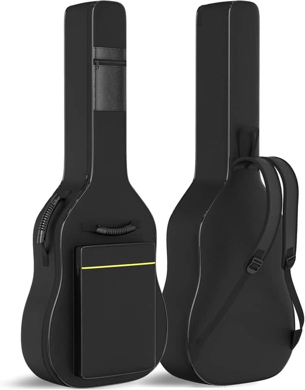 Acoustic Guitar Gig Bag - 0.35 Inch Thick Padding Fit 39-41 Inch Guitar Waterproof Black with Hanger Loop image 1