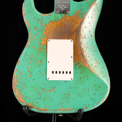 Fender Custom Shop 1960 Dual Mag II Stratocaster Super Heavy Relic Aged Seafoam Green LTD image 16