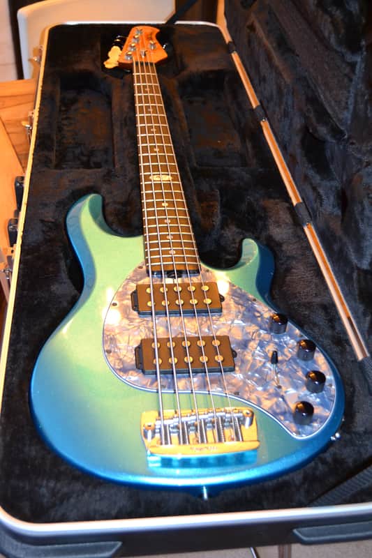 Ernie Ball Music Man Stingray HH 5 Family Reserve 2010 Turquoise Pearl image 1