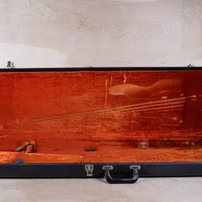 Fender Jazz or Precision Bass Original Hard Case 1967-1972 Logo with Tail Black with Orange Interior Vintage image 14