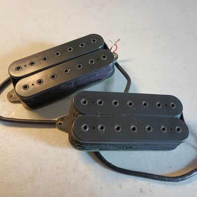 DiMarzio DP709 + DP711 Ionizer 7-string set neck and bridge 2020's - Black w/ black poles image 2