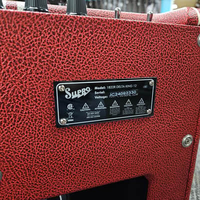 Supro 1822R Delta King 12 Special Run 15-Watt 1x12" Guitar Combo 2025 - Scarlet / Cream Stripes image 8