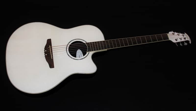 Ovation Celebrity CC24 Mid-Depth White Acoustic-Electric Guitar w/ Case image 1