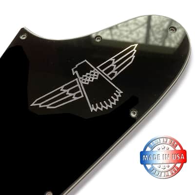 USA Made New 3 Ply Black Pickguard for 1987-1998 Gibson Thunderbird Bass + Chrome Decal image 7