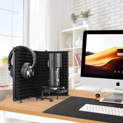 3 Panel Foldable Studio Microphone Isolation Shield image 7